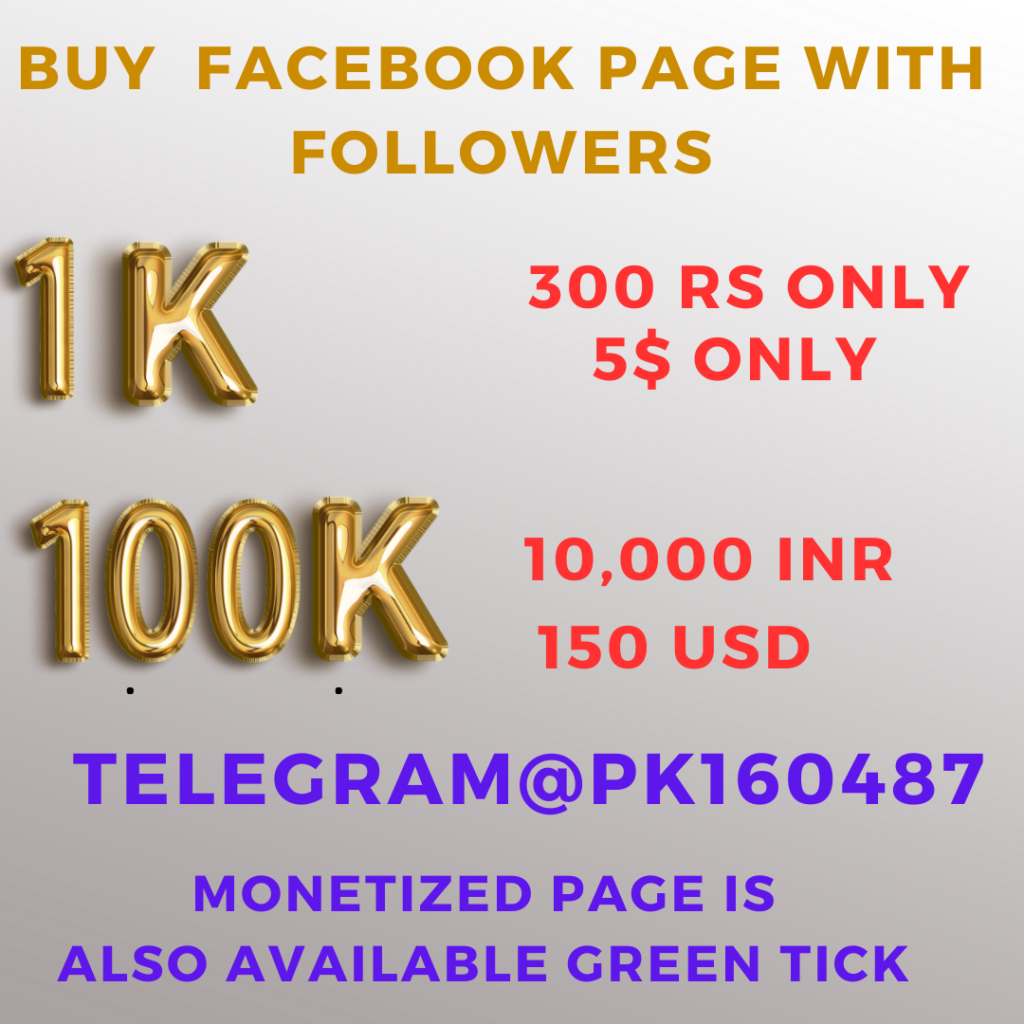 Buy facebook page with 100k followers