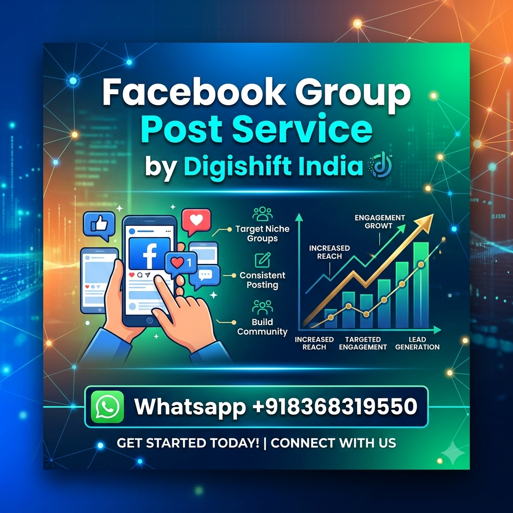 Facebook group posting service by Digishift India